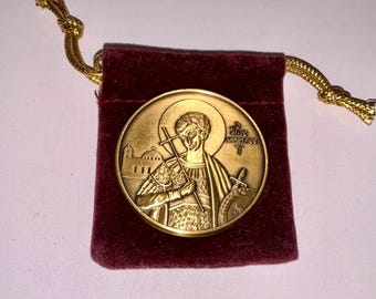 Iglesia de San Demetrio, Jamaica, NY, 1985. Medalla de bronce de consagración. Ic Xc Ni Ka