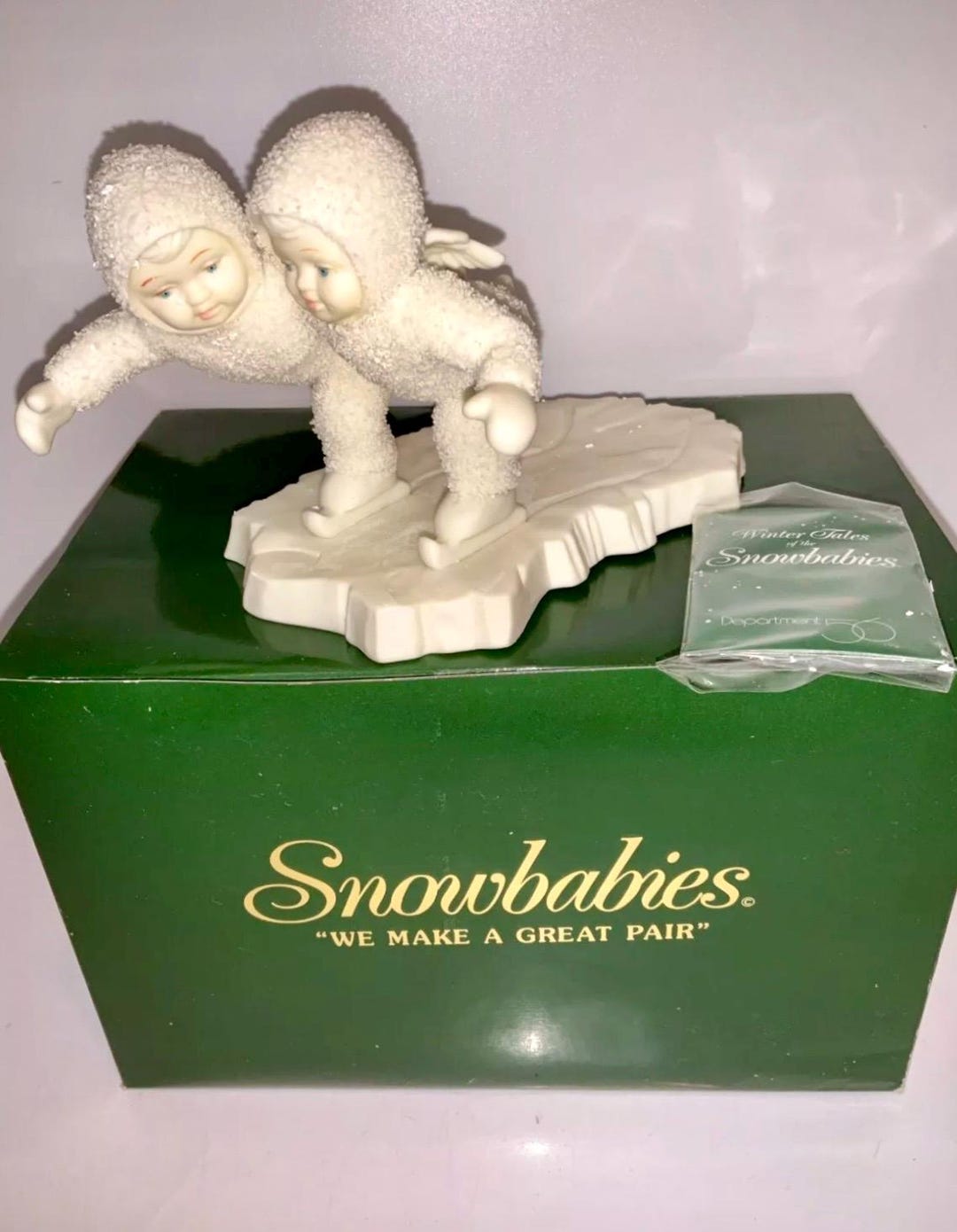 NOS Dept. 56 Snowbabies - We Make A Great Pair 6843-8 Ice Skating