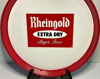 vintage 12 « RHEINGOLD Extra Dry Beer Tin Litho Serving Tray