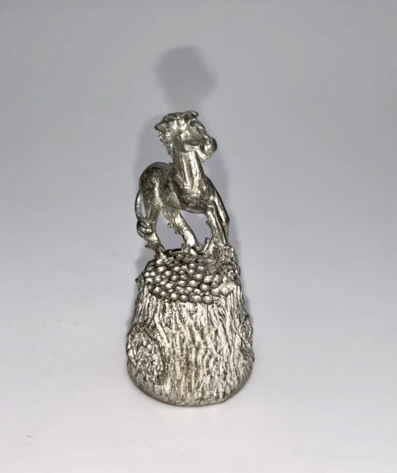 Vintage Beautiful Pewter Thimble unicorn England Etsy