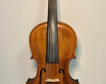 Antique Violin 4/4 Unbranded No Name No Date & No Bow Aubert Bridge