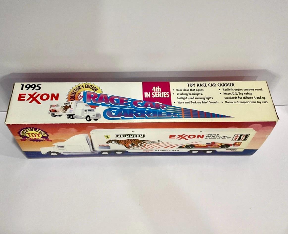 Ferrari Exxon Indy Race Car Carrier Toy Semi Truck, Vintage, 1995