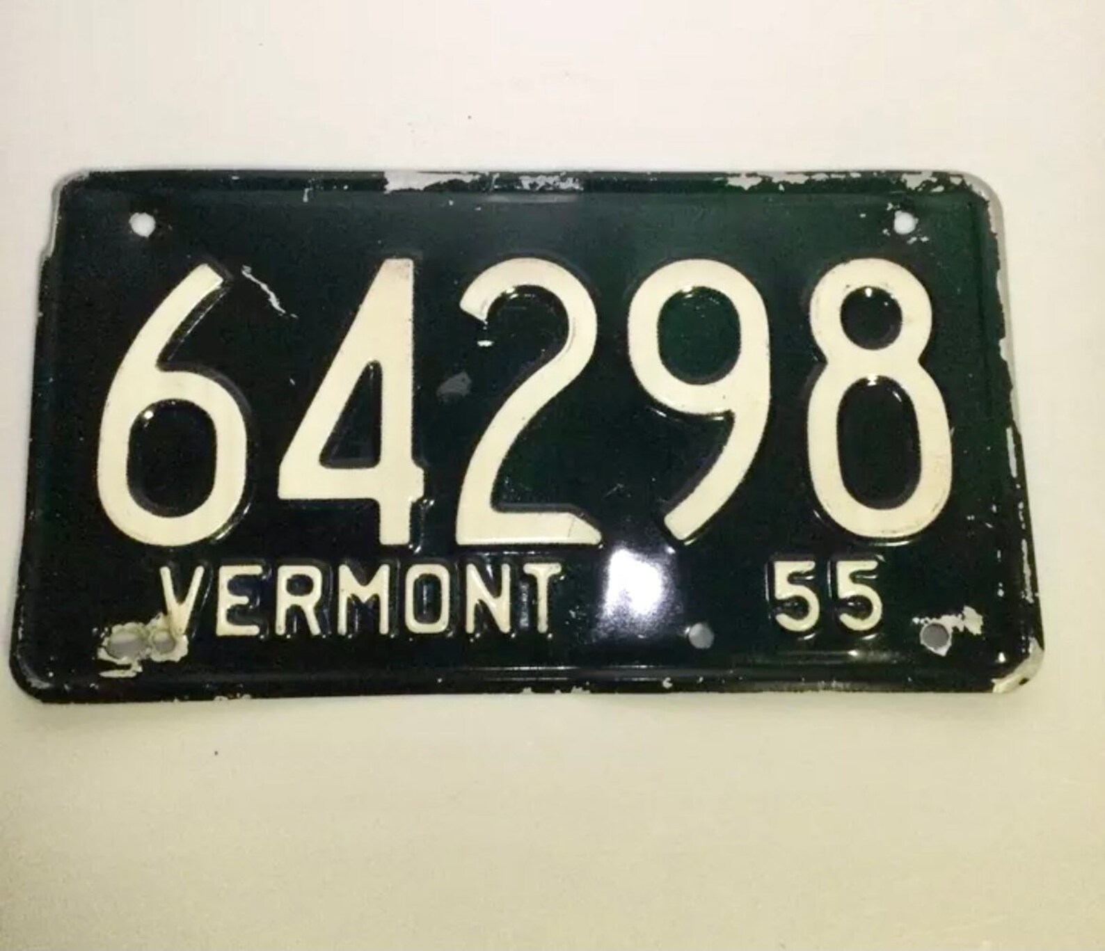 55 Vermont VT License Plate VERMONT 64298 1955 Etsy