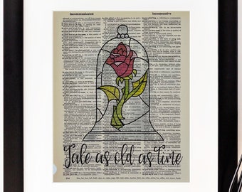 Beauty and the Beast Disney Dictionary Art Print Quote Poster Picture Belle  Gift