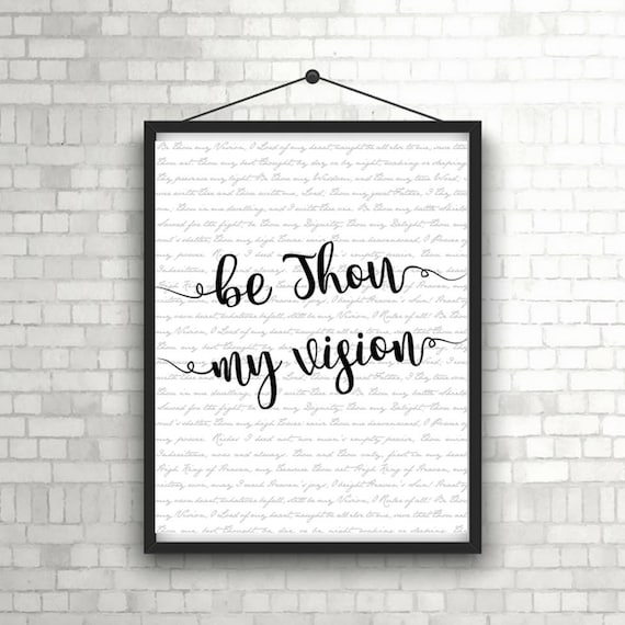 Be Thou My Vision Hymn Wall Art Full Text Overlay 8x10 PDF Etsy