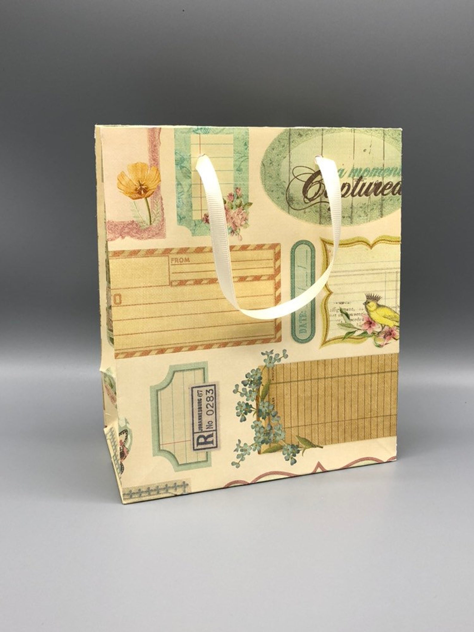 4 Heavy Card Stock Paper Gift Bags Handmade T Size Etsy