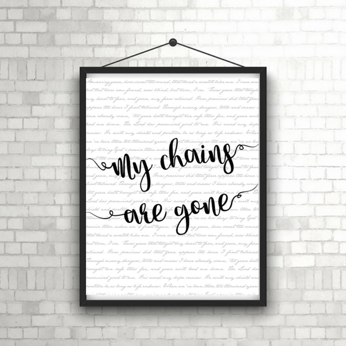Amazing Grace my Chains Are Gone Hymn Wall Art Etsy