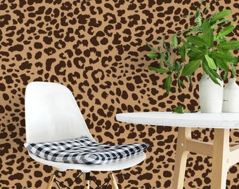 Leopard Print Peel and Stick Wallpaper: Feature Wall Design