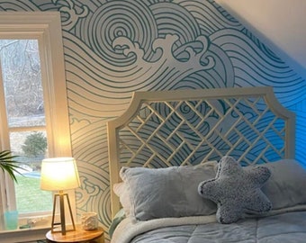 Ocean Waves Wallpaper - Coastal Sea Removable Wallpaper - Ocean Wall Mural - Self Adhesive Wallpaper