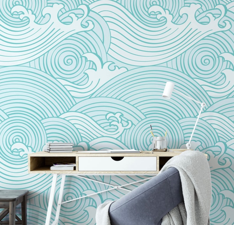 Ocean Wallpaper Coastal Removable Wallpaper Sea Self - Etsy