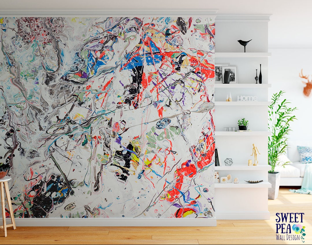 Splatter Paint Wall Mural Removable Wallpaper M4208 - Etsy