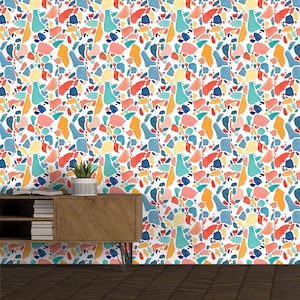 Colorful Terrazzo Removable Wallpaper: Accent Wall Decor