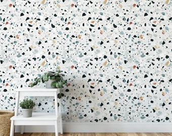 Terrazzo removable wallpaper / geometric wallpaper / abstract self adhesive wallpaper / retro wallpaper / modern temporary wallpaper G220-27