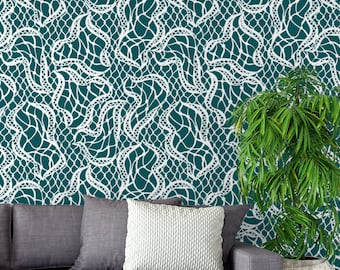 Lace Ripples Removable Wallpaper: Peel and Stick Design