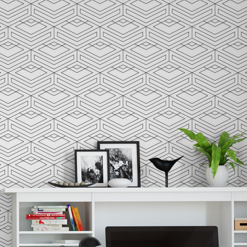 Geometric Removable Wallpaper G16527 Etsy