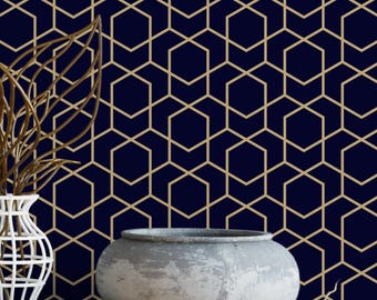 Navy and Gold Removable Wallpaper G192-27