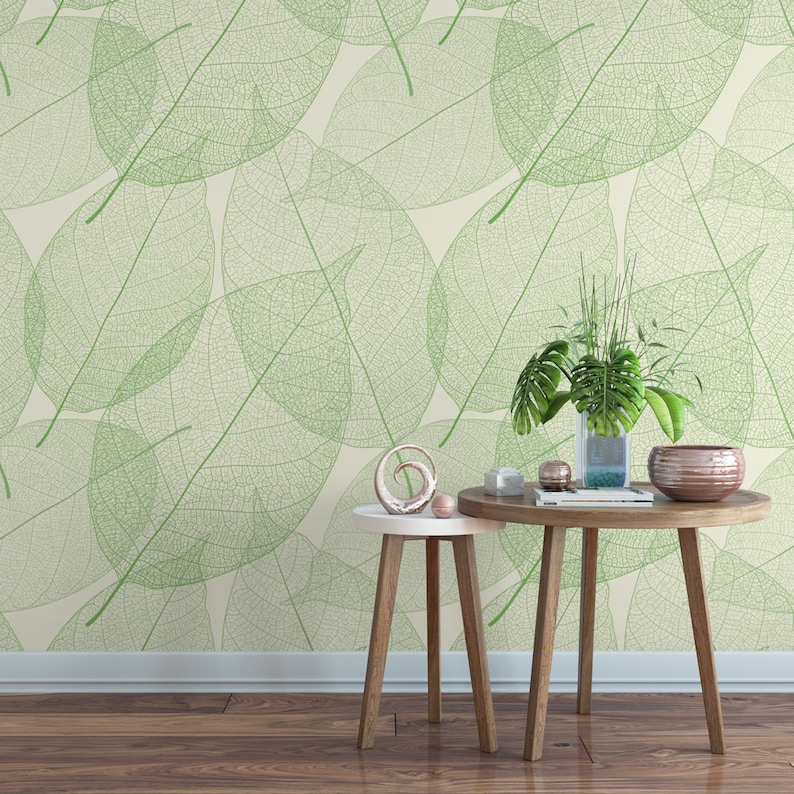 Large Leaf Removable Wallpaper B12427 Etsy