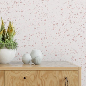 Pink Speckle WallPaper | Terrazzo Removable Wallpaper | Blush Accent Wallpaper | Pink Nursery Wallpaper | Subtle Terrazzo Wallpaper