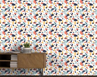Terrazzo Marble Removable Wallpaper: Geometric Abstract Self Adhesive