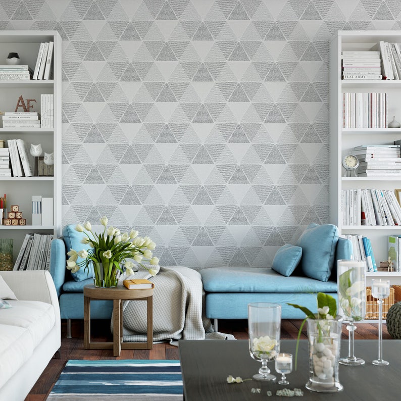 Gray Geometric Removable Wallpaper G13327 Etsy
