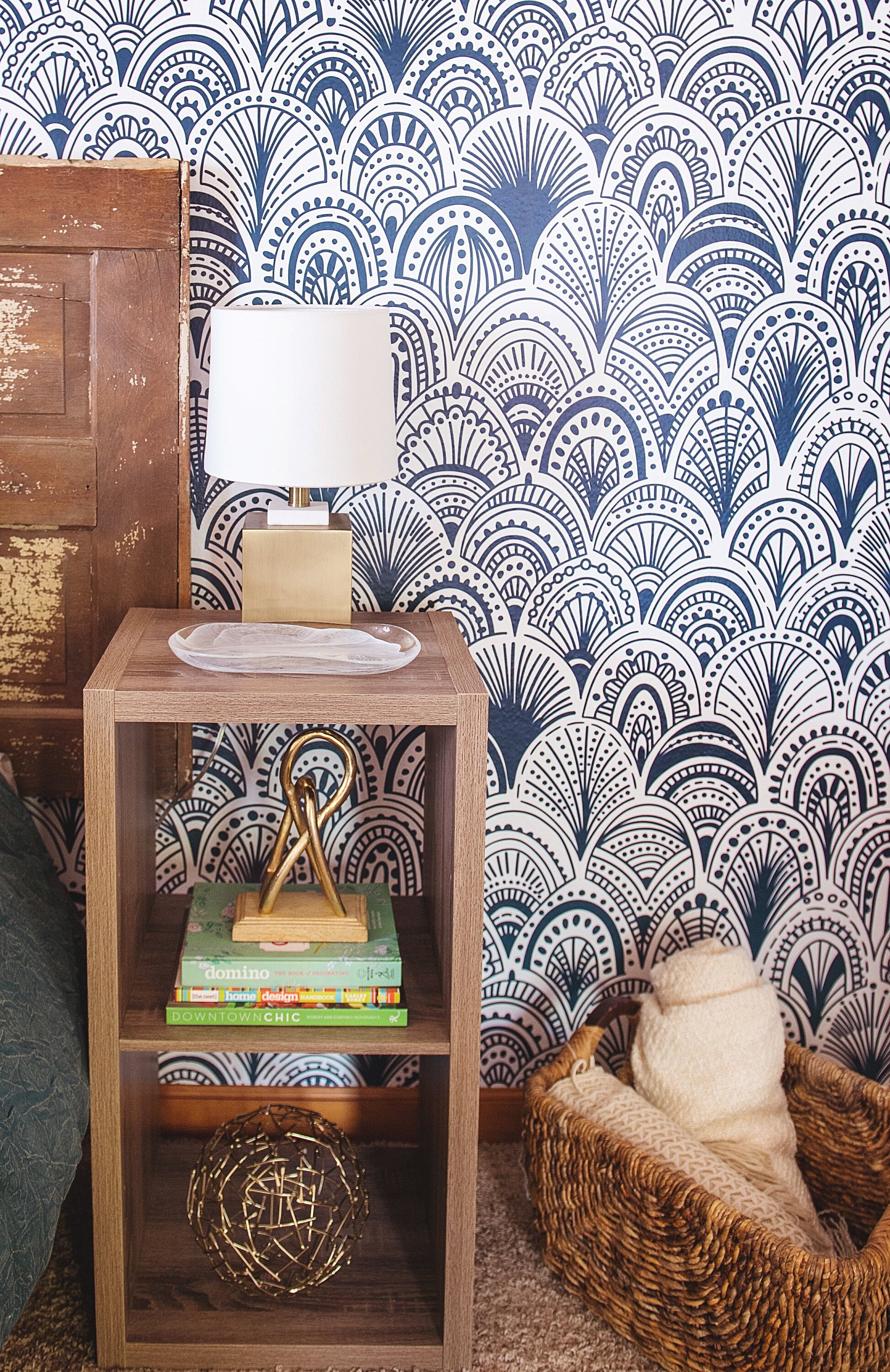 Blue Boho Scallops Papier Peint Amovible G193-27