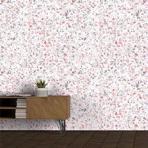 Terrazzo Stone removable wallpaper / geometric wallpaper / abstract self adhesive wallpaper / retro wallpaper / modern temporary wallpaper