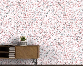 Terrazzo Stone Removable Wallpaper: Geometric Abstract Self Adhesive