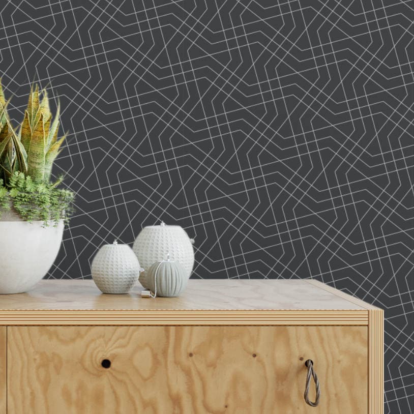 Dark gray removable wallpaper / cute self adhesive wallpaper / | Etsy