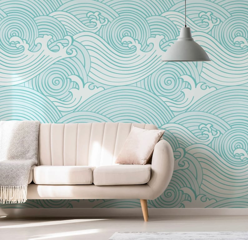 Ocean Wallpaper Coastal Removable Wallpaper Sea Self - Etsy