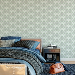 Fresh tri leaf removable wallpaper / cute self adhesive wallpaper / modern geometric wall mural G158-27