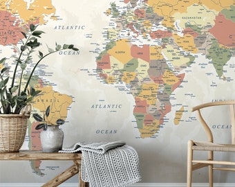 South America Map - Political - Peel & Stick Removable Wall Decal