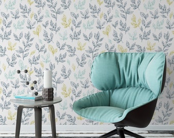 Dainty Leaf Removable Wallpaper: Tropical Botanical Self Adhesive