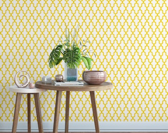 Papel de parede removível amarelo geométrico G128-13