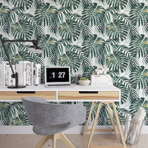 Big Banana Leaf Removable Wallpaper modern jungle style palm self adhesive wallpaper botanical temporary wallpaper B163-27