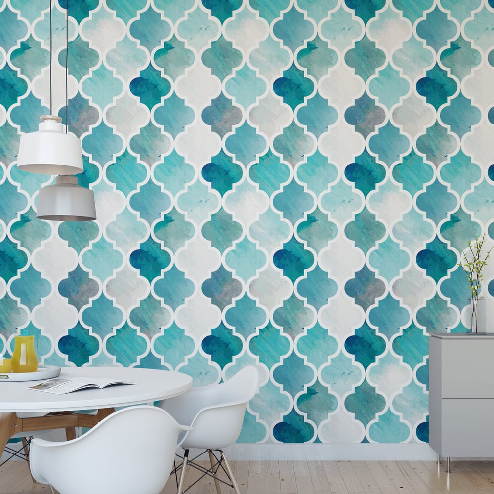 Moroccan Blues Removable Wallpaper / Cute Self Adhesive - Etsy