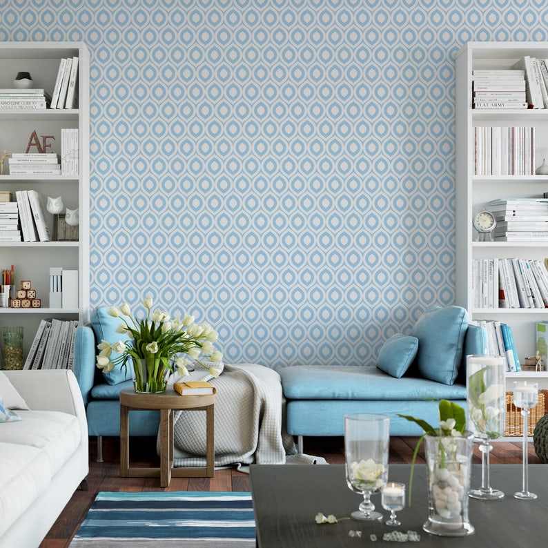 Blue Dot Removable Wallpaper G12513 Etsy