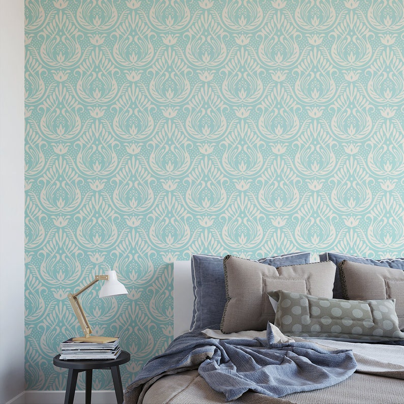 Classic Damask Removable Wallpaper G20713 Etsy