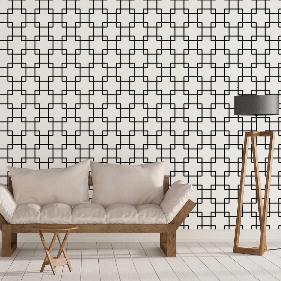 Interlock Squares Removable Wallpaper G14427 Etsy