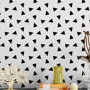 Carta da parati geometrica Triangle Pop Party - Carta da parati rimovibile in bianco e nero - Stacca e incolla - G159-27