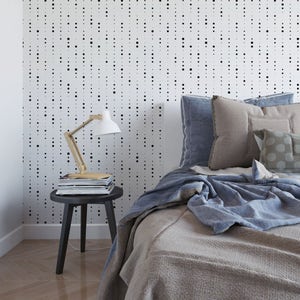 STREAMING DOTS Pattern & Peel Stick Removable Fun WALLPAPER, Elegant Self-Adhesive Poly-Woven Fabric Wallpaper