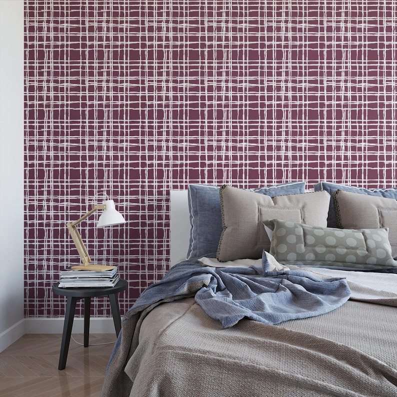 Edgy Plaid removable wallpaper geometric self adhesive wallpaper cozy temporary wallpaper G218-27