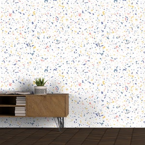 Terrazzo Pebbles removable wallpaper / geometric wallpaper / abstract self adhesive wallpaper / retro wallpaper / modern temporary wallpaper