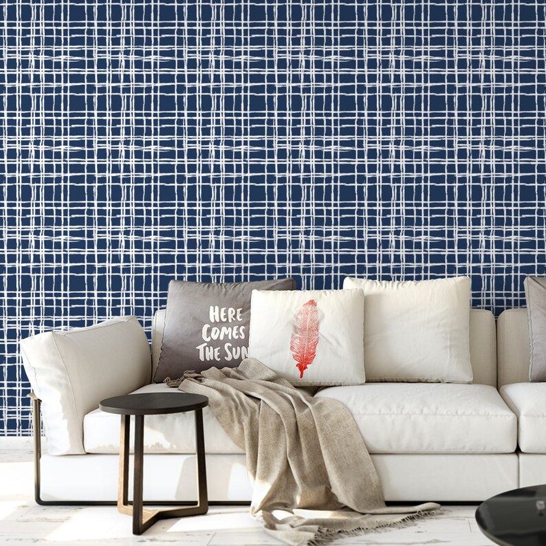 Edgy Plaid removable wallpaper geometric self adhesive wallpaper cozy temporary wallpaper G218-27