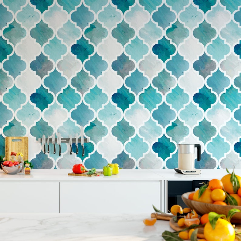 Moroccan Blues Removable Wallpaper / Cute Self Adhesive - Etsy