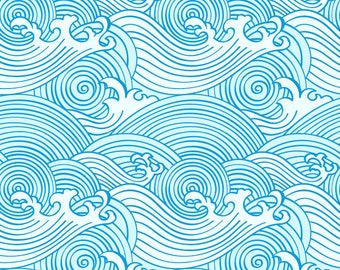 Ocean Waves Wallpaper - Coastal Sea Removable Wallpaper - Ocean Wall Mural - Self Adhesive Wallpaper