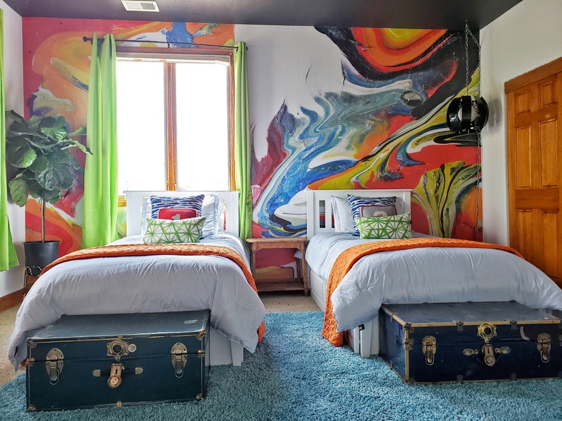 Miami Paint Swirl Wall Mural M4184 Etsy