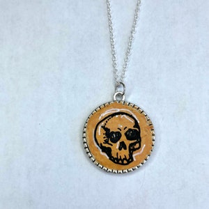 Hand Painted Skull Necklace