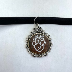 Hand Painted Heart Necklace