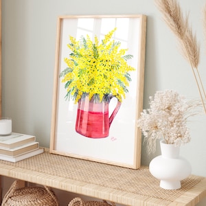 Mazzo di Mimosa II - Acquarello originale - Formato 28/38cm