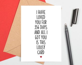 First Anniversary Card, Funny Anniversary Card, Valentine's Day Card, Funny Card Boyfriend, Lousy Anniversary Card, Funny Card For Husband